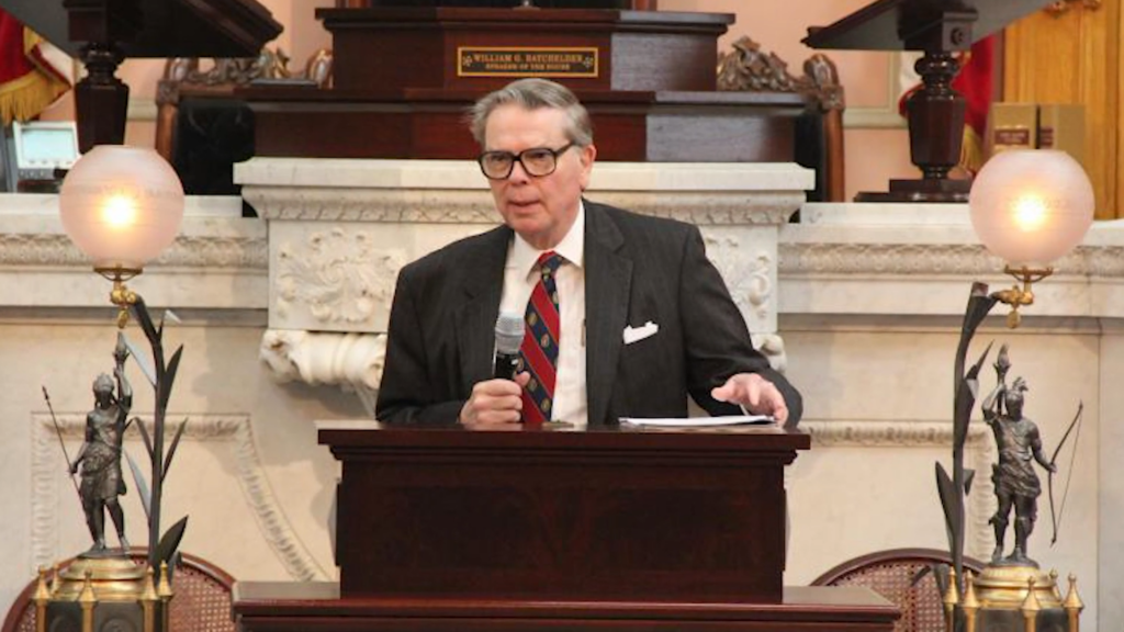 Late Ohio House Speaker William Batchelder at the podium